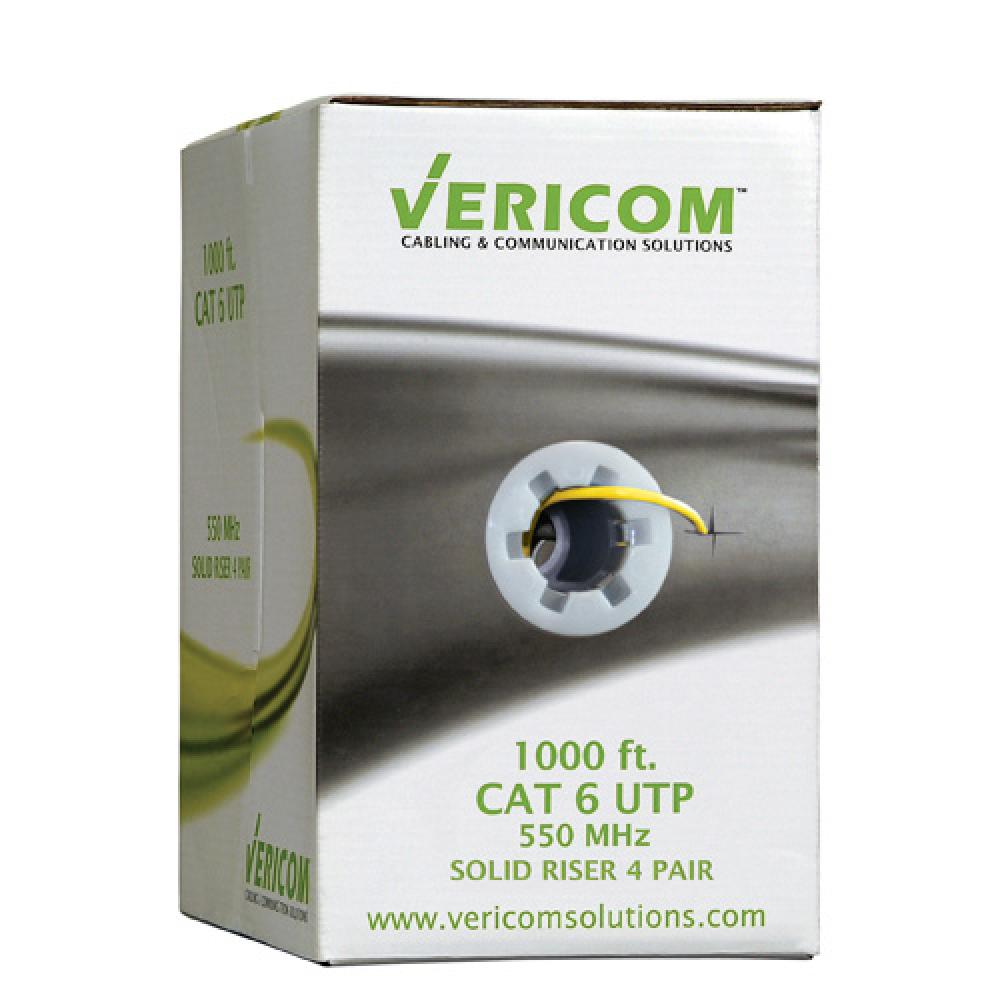 Bulk 1000 Ft. CAT6 U/UTP Solid CMR YEL