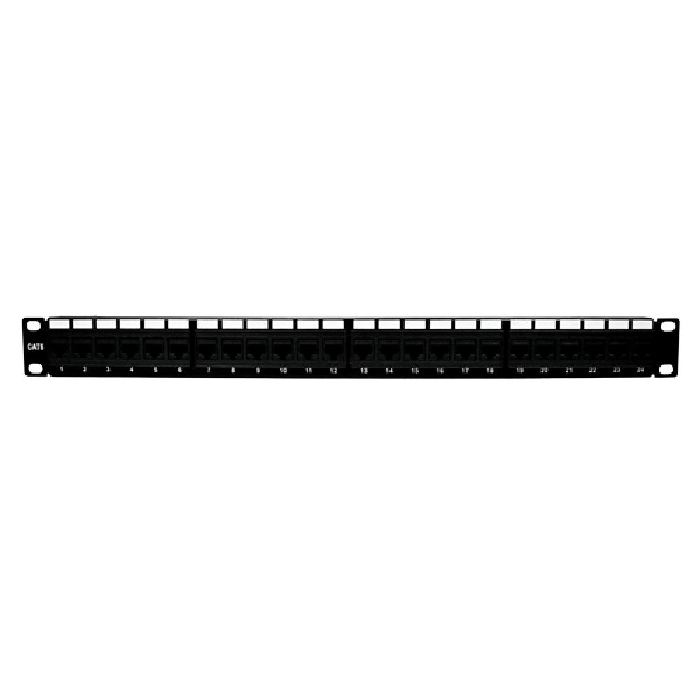 Patch Panel CAT6 24 Port Black