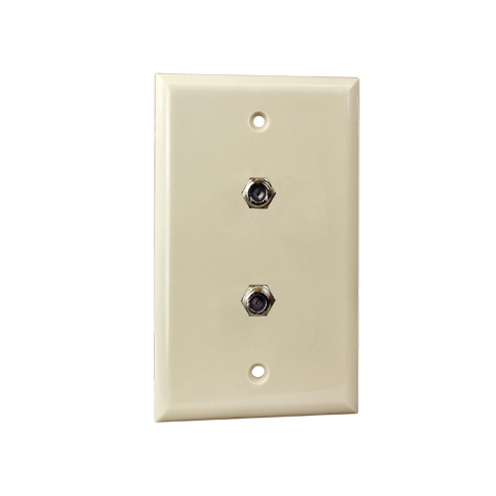 Wall Plate 2xF81 1 Gang Light Almond