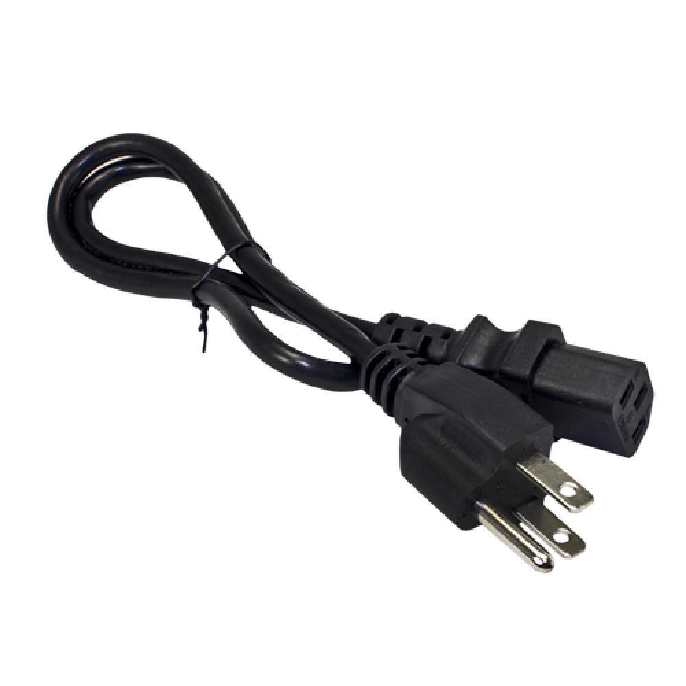 3 Prong C13 Power Cord Black 2 ft