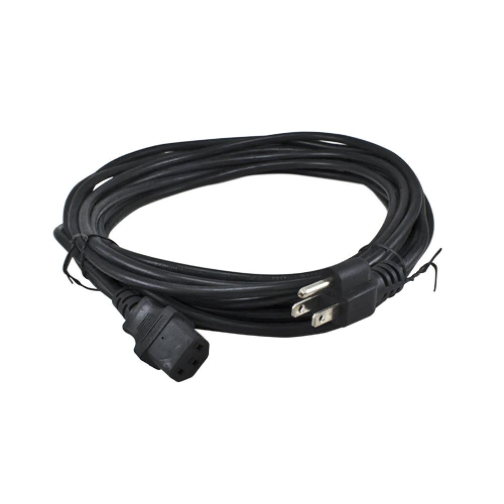 3 Prong C13 Power Cord Black 25 ft