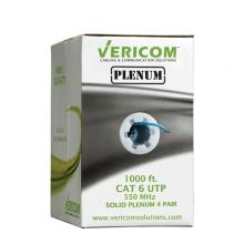 Vericom MBW6U-02402 - Bulk 1000 Ft. CAT6e U/UTP Solid CMP Blue