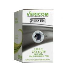 Vericom MBW6U-03666 - Bulk 1000 Ft. CAT6 U/UTP Solid CMP Gray