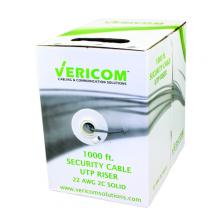 Vericom SA222-03345 - 22 AWG 2 CNDTR UNSHLD SLD SECR CBL 1Kft