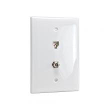 Vericom XFPMP-04153 - Wall Plate 1xRJ14 1xF81 1 Gang MDSZE WHT