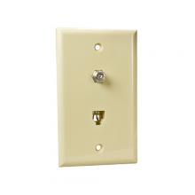 Vericom XFPOP-00480 - Wall Plate 1xRJ14 1xF81 1 Gang Ivory