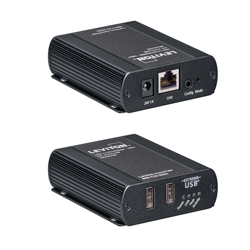 USB EXTENDER 2.0 100M TRANS 2-PORT REC