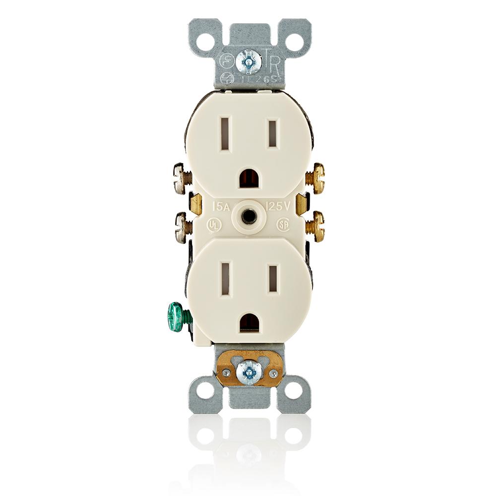 5-15R RECEP TR SELF-GROUNDING LT ALMOND