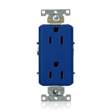 Leviton 16252-BU - 15A/125V DECORA RECEPT -BLUE