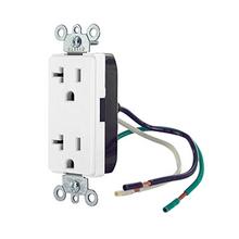 Leviton 16352-CW - 5-20R DEC RECEP GRND CLP LEADED WHITE