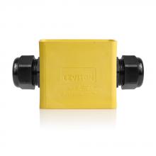 Leviton 3059F-2Y - PRTBL BOX FEED-THRU .590 -1.0 YELLOW