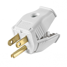 Leviton 3W101-WH - 5-15P CLAMPTITE CORD PLUG WHITE