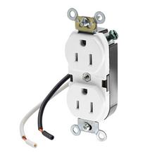 Leviton 5040-CW - 5-15R RECEP SPEC GRADE LEADED WHITE