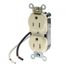 Leviton 5262-CI - 5-15R IND GRD LEADED RECEP IVORY