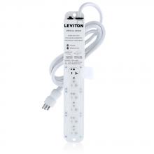 Leviton 5306M-2S7 - WH MEDGRAD PWRSTRIP SURGE20A 6OUTLT 7'