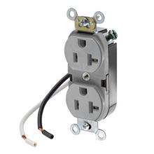 Leviton 5340-CGY - 5-20R LEADED RECEP GRAY