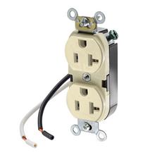 Leviton 5340-CI - 5-20R LEADED RECEP IVORY