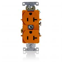 Leviton 5362-SO - ORANGE REC DUP NARROW 2PO 3WI 20A125V