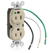 Leviton 8200-CI - 5-15R HG RECEP LEADED IVORY