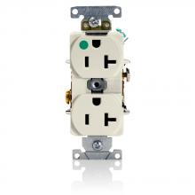 Leviton 8300-HT - HG DUP REC 20A-125V BACK LT ALMOND