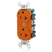 Leviton 8300-PLO - 5-20R POWER IND HG RECEP ORANGE