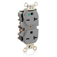 Leviton 8400-GY - GY REC DUP HG 2PO 3WI 20A/250V