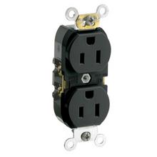 Leviton CR015-E - 5-15R SLIM COMM GRD RECEP  BLACK