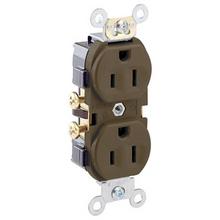 Leviton CR15-S - 5-15R RECEP COMM GRADE NARROW BROWN