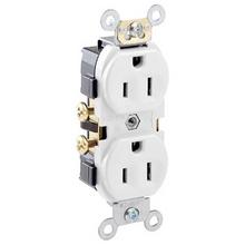 Leviton CR15-WS - 5-15R RECEP COMM GRADE NARROW WHITE