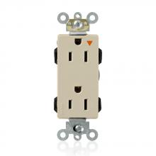 Leviton M1626-IGI - 5-15R LEV LOK IND GRD IG DEC RECEP IVORY