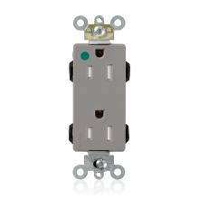 Leviton M1626-ILG - 5-15R LEV LOK HG ILL DEC RECEP GRAY