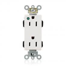 Leviton M1626-PLW - 5-15R LEV LOK HG POWER IND RECEP WHITE