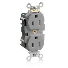 Leviton M5262-GYS - 5-15R LEV LOK NARROW RECEP GRAY