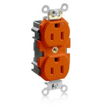 Leviton M5262-IG - 5-15R LEV LOK IND GRD IG RECEP ORANGE