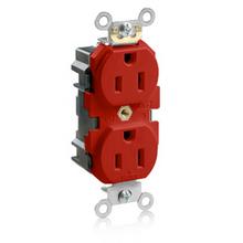 Leviton M5262-SR - 5-15R LEV LOK NARROW RECEP RED