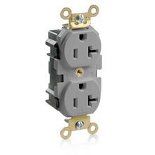 Leviton M5362-GY - 5-20R LEV LOK IND GRD RECEP GRAY