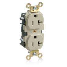 Leviton M5362-I - 5-20R LEV LOK IND GRD RECEP IVORY