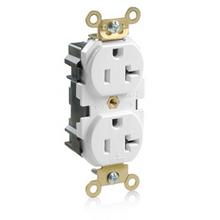 Leviton M5362-W - 5-20R LEV LOK IND GRD RECEP WHITE