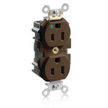 Leviton M8200-H - 5-15R LEV LOK HG  RECEP BROWN