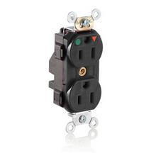 Leviton M8200-IGE - 5-15R LEV LOK HG IG RECEP BLACK