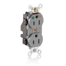 Leviton M8200-IGG - 5-15R LEV LOK HG IG RECEP GRAY