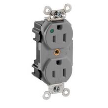 Leviton M8200-PLG - 5-15R LEV LOK HG POW IN RECEP GRAY