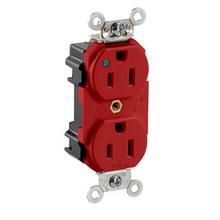 Leviton M8200-PLR - 5-15R LEV LOK HG POW IN RECEP RED