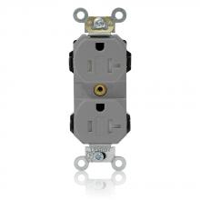 Leviton MT563-SGY - 5-20R TR IND GRD LEV LOK RECEP GRAY