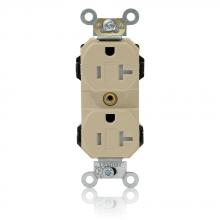 Leviton MT563-SI - 5-20R TR IND GRD LEV LOK RECEP IVORY