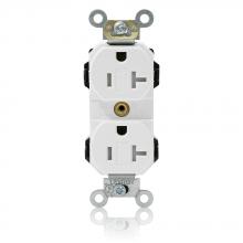 Leviton MT563-SW - 5-20R TR IND GRD LEV LOK RECEP WHITE