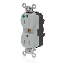 Leviton MT820-ILG - 5-15R LEV LOK HG TR IL RECEP GRAY