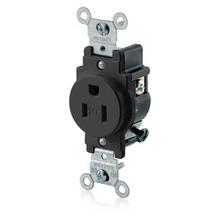 Leviton T5015-E - 5-15R SINGLE RECEP BLACK