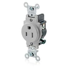 Leviton T5015-GY - 5-15R SINGLE RECEP GRAY