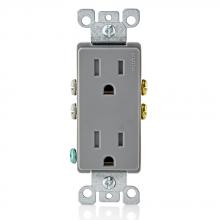 Leviton T5325-GY - 5-15R DECORA RECEP TR GRAY